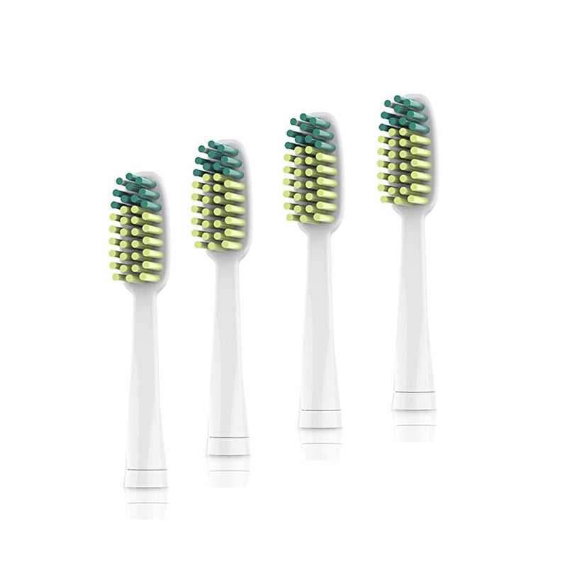 Voom Sonic - Go 1 Replacement Heads | Replacement Brushes | Advanced Bristle Technology| Soft DuPont Nylon Bristles | Oral Care, 4 Count (Pack of 1) - Image 1